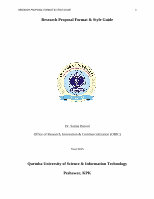 Page 2: Research Proposal Format & Style Guide - Qurtuba University Research Proposal Format.pdf · RESEARCH PROPOSAL FORMAT & STYLE GUIDE 2 1.6 Number of Copies: The students are required